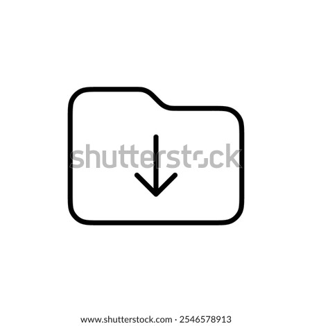 Folder download icon Outline vector for web ui