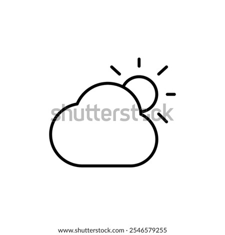 Cloud sun icon Outline vector for web ui