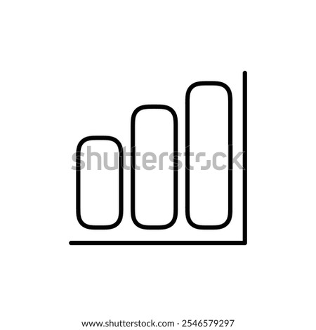 Chart histogram icon Outline vector for web ui