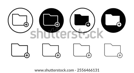 Create folder icon Thin line illustration set