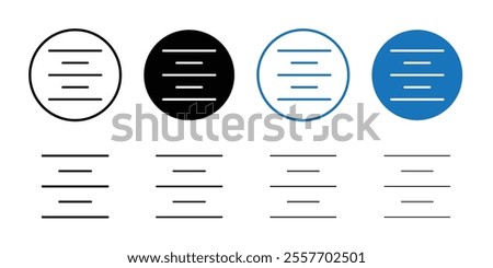 Align center icon Thin line illustration set