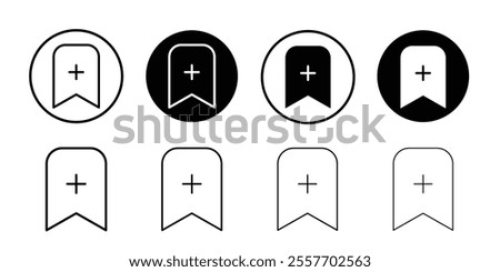 Bookmark add icon Flat art in black and white isolated