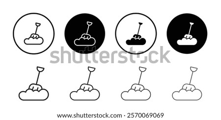 Snow and shovel icon Outline vector for web ui