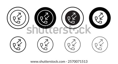 incoming outgoing Phone call icon Outline vector for web ui