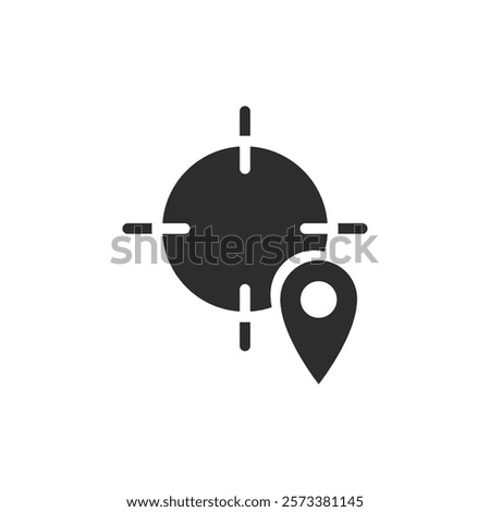 Crosshair location pin icon web design in vector