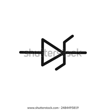 Zener diode icon linear vector graphics sign