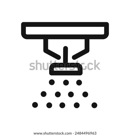 fire sprinkler icon linear vector graphics sign