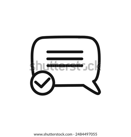 check message icon linear vector graphics sign