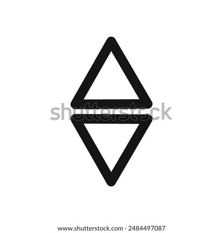 Up and down arrows icon linear vector graphics sign