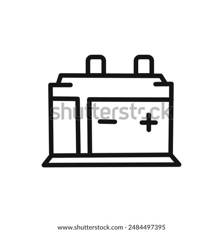 Car Battery Icon linear vector graphics sign