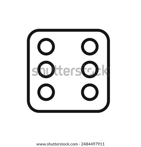 Dice Six Icon linear vector graphics sign