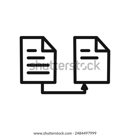 Data transferring icon linear vector graphics sign