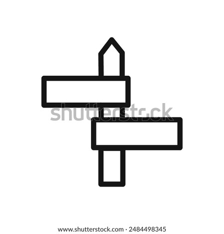crossroads sign icon linear vector graphics sign