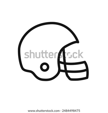 american football player helmet icon linear vector graphics sign