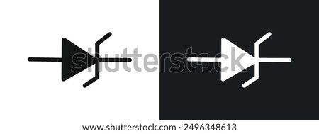 Zener diode icon linear graphics set vector in black