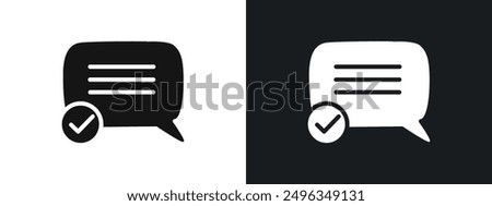 check message icon linear graphics set vector in black