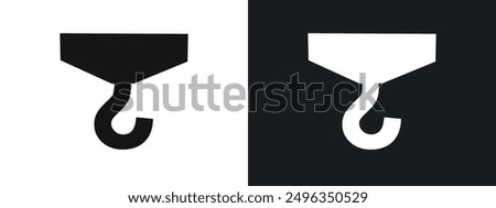 Hook icon linear graphics set vector in black