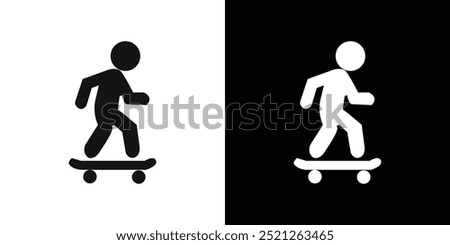 skateboarding icon Flat line illustration