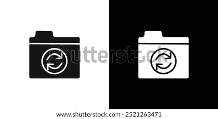 Folder sync icon Flat line illustration