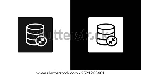 Shrink database icon Flat line illustration