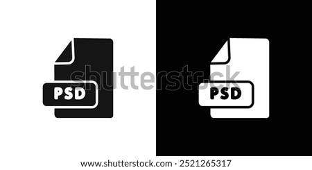 PSD File Format Icon Flat line illustration