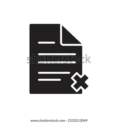 Document error icon Flat line illustration