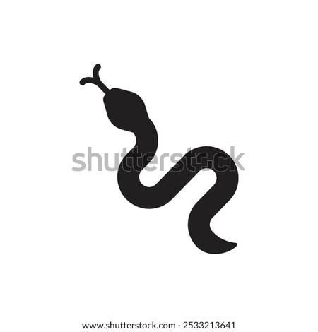 Snake icon Flat line illustration