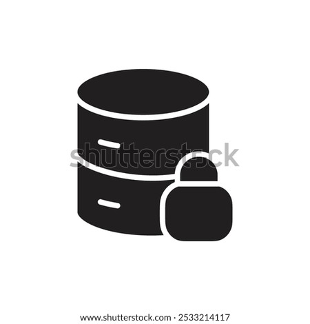 Database locked icon Flat line illustration