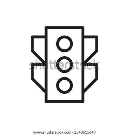 Traffic light icon Flat line illustration