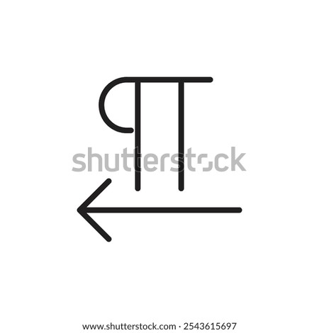 Text paragraph left icon Flat line illustration