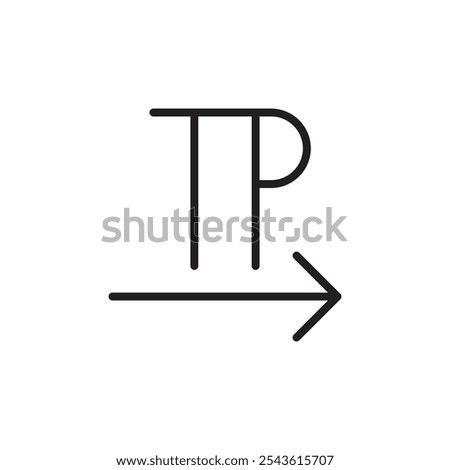 Text paragraph right icon Flat line illustration