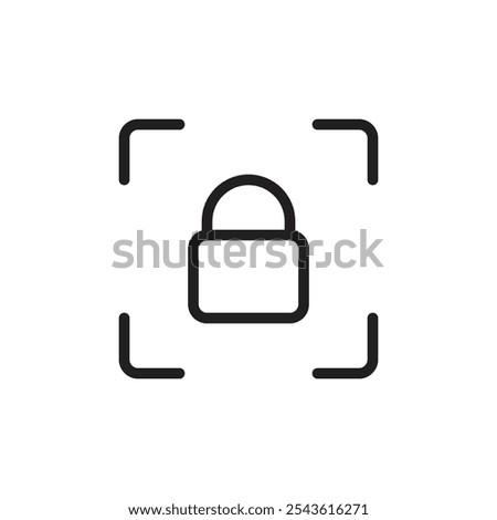 Scan lock icon Flat line illustration