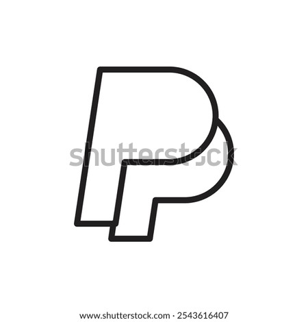 Paypal icon Flat line illustration