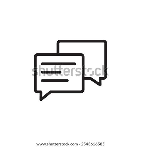 Multiple chats icon Flat line illustration