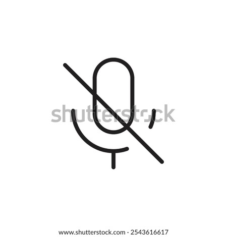 mic off icon Flat line illustration