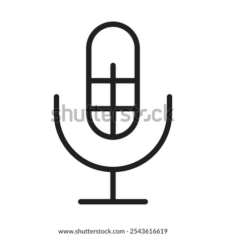 Mic icon Flat line illustration