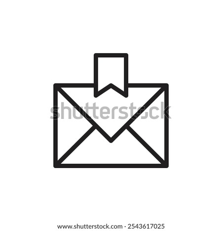 Favourite mail icon Flat line illustration