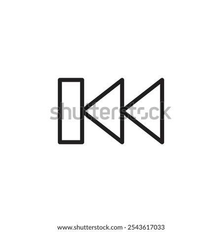 Fast backward icon Flat line illustration