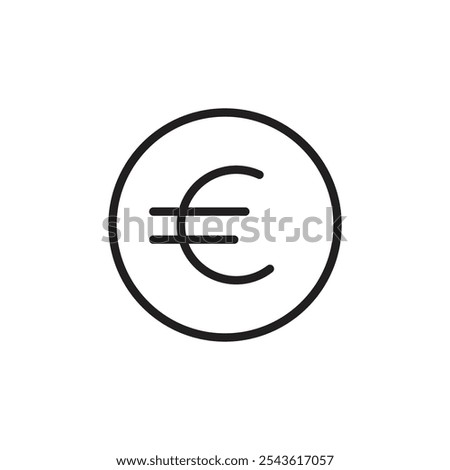 Euro icon Flat line illustration