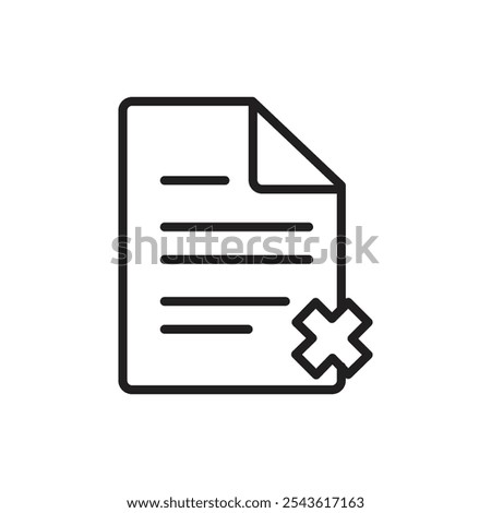 Document error icon Flat line illustration