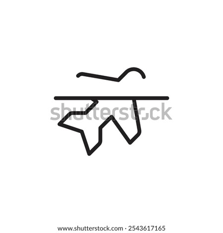 Disable airplane mode icon Flat line illustration