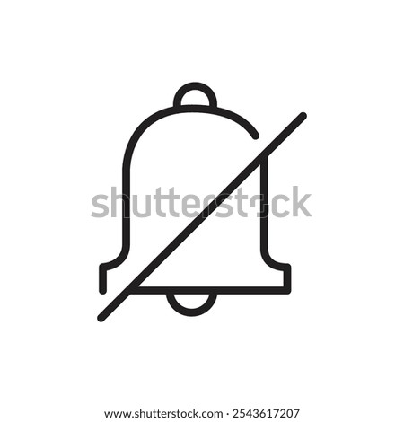 Diable notfication icon Flat line illustration