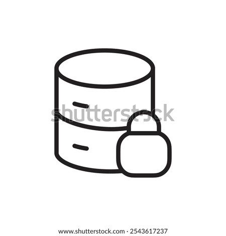 Database locked icon Flat line illustration