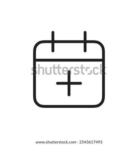 Add calendar icon Flat line illustration