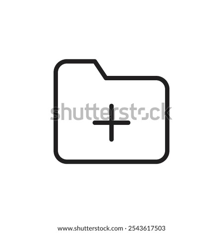 Add folder icon Flat line illustration