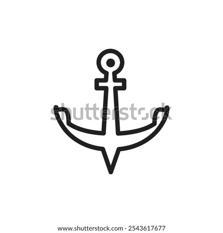 Anchor icon Flat line illustration