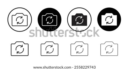 Camera flip icon Flat line illustration