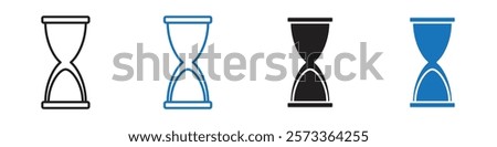 Hourglass end icon Flat line symbol