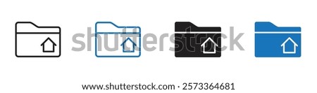 Folder house icon Flat line symbol