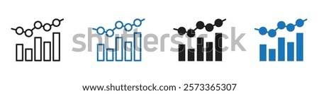 Combo chart icon Flat line symbol